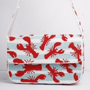Beaded Shoulder Bag | Lobster Purse | East Coast Bag |  Lobster Themed Handbag